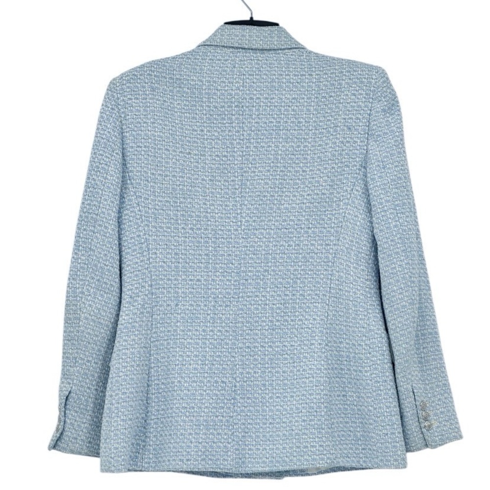 Zara Double Breasted Textured Weave Tweed Blazer - Picture 3 of 5